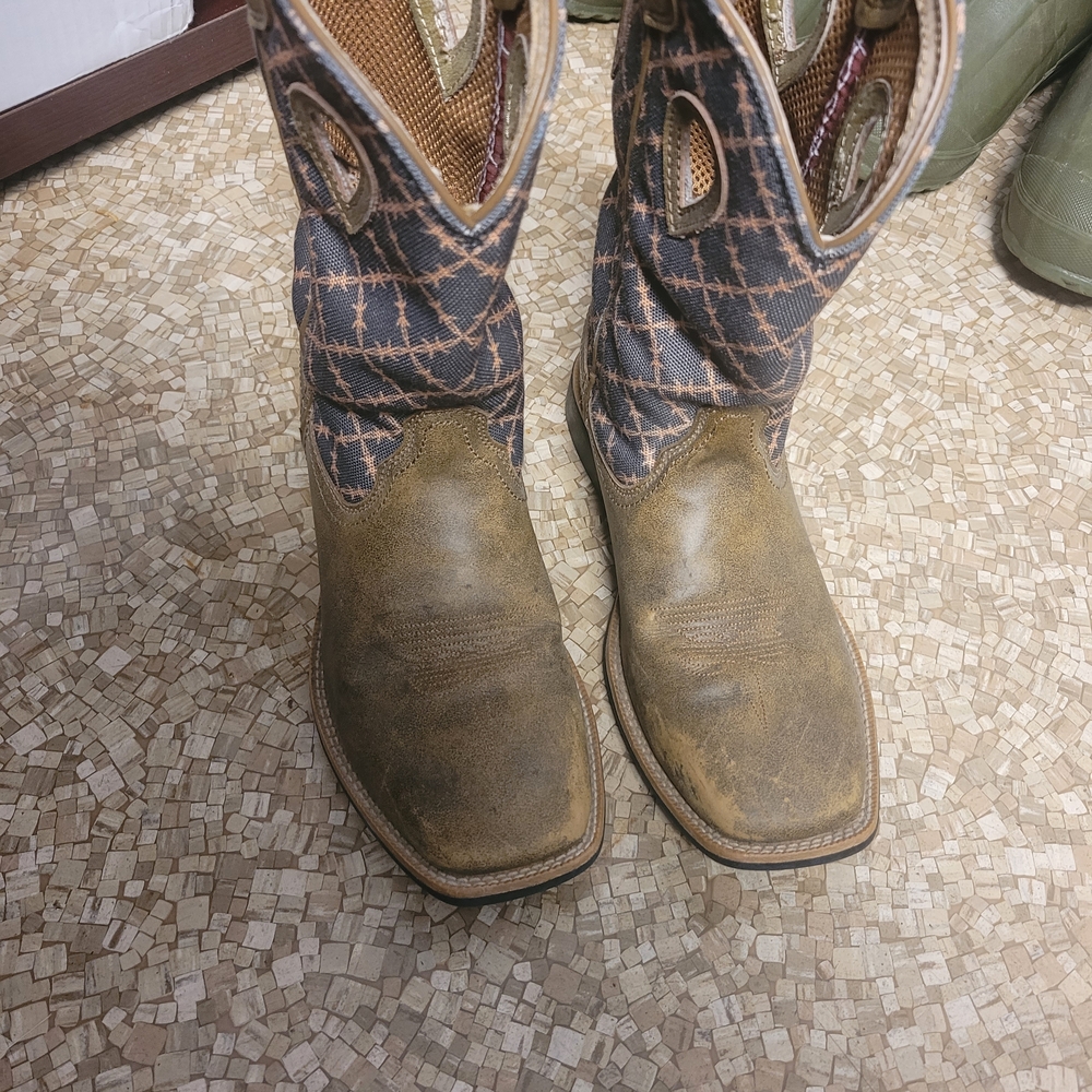 Brown and Blue Western Boots